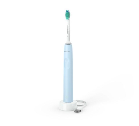 Szczoteczka elektryczna Philips Sonicare HX3651/12 w kolorze jasnoniebieskim - Ładowana, przeznaczona dla dorosłych. W zestawie
