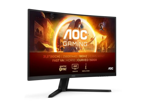 AOC CQ32G4VE | 31.5 " | VA | QHD | 16:9 | 180 Hz | 1 ms | 2560 x 1440 pixels | 300 cd/m² | HDMI ports quantity 2