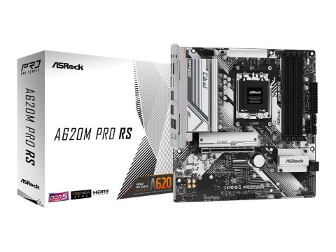 ASRock | A620M PRO RS | Rodzina procesorów AMD | Gniazdo procesora AM5 | DDR5 DIMM | Obsługiwane interfejsy dysków twardych SATA