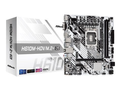 ASRock | H610M-HDV/M.2+ D5 | Rodzina procesorów Intel | Gniazdo procesora LGA1700 | DDR5 DIMM | Obsługiwane interfejsy dysków tw