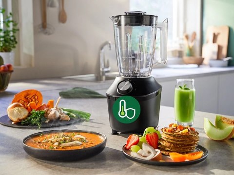 Blender | HR2291/01 3000 Series | Tabletop | 600 W | Materiał słoika Szkło | Pojemność słoika 2 L | Kruszenie lodu | Czarny