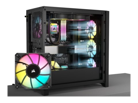 Corsair | Obudowa PC ze szkła hartowanego | iCUE 4000D RGB AIRFLOW | Okno boczne | Czarny | Mid-Tower | Zasilacz w zestawie Nie