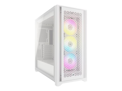 Corsair | Obudowa PC ze szkła hartowanego | iCUE 5000D RGB AIRFLOW | Okno boczne | Biały | Mid-Tower | Zasilacz w zestawie Nie