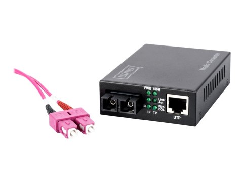 Digitus | Fast Ethernet Media Converter, wielomodowe złącze SC, 1310nm, do 2km | DN-82020-1 | SC duplex | 10/100M port RJ45