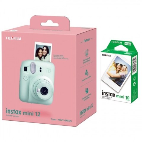 Fujifilm | Aparat Instax Mini 12 + Instax Mini Glossy (10pl) | Mint Green | 800