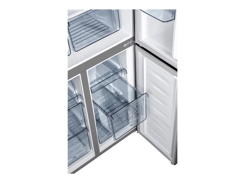 Gorenje NRM8182MX Refrigerator, E, Free standing, Side by Side, Height 182 cm, Net Fridge 278 L, Net Freezer 149 L, Grey