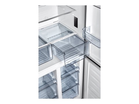 Gorenje NRM8182MX Refrigerator, E, Free standing, Side by Side, Height 182 cm, Net Fridge 278 L, Net Freezer 149 L, Grey
