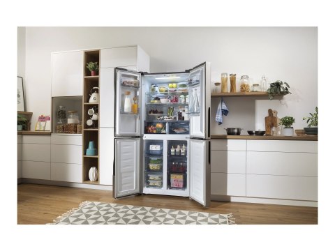 Gorenje NRM8182MX Refrigerator, E, Free standing, Side by Side, Height 182 cm, Net Fridge 278 L, Net Freezer 149 L, Grey