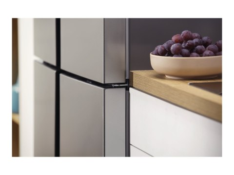 Gorenje NRM8182MX Refrigerator, E, Free standing, Side by Side, Height 182 cm, Net Fridge 278 L, Net Freezer 149 L, Grey