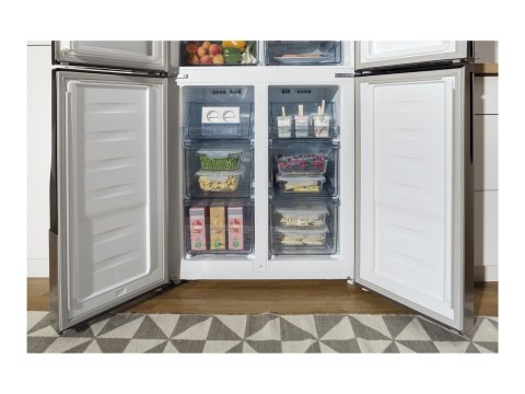 Gorenje NRM8182MX Refrigerator, E, Free standing, Side by Side, Height 182 cm, Net Fridge 278 L, Net Freezer 149 L, Grey