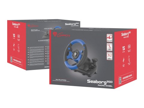 Kierownica Do Gry Genesis Seaborg 350 | niebiesko-czarnaPV | koło wyścigowe