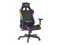 Krzesło Gamingowe Genesis Trit 600 RGB | Ergonomiczne krzesło do gier z podświetleniem RGB sterowanym zdalnie, 150 efektów, tapi