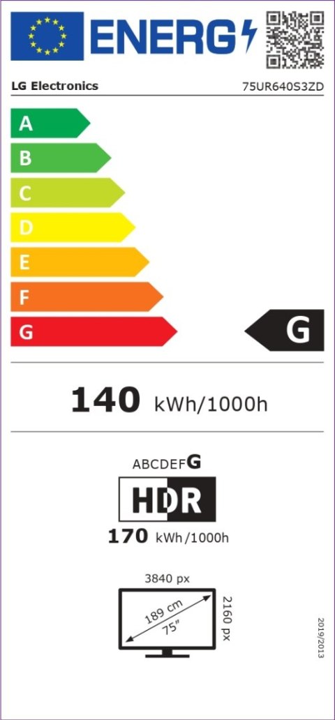 LG | 75UR640S3ZD | 75 " | Landscape | 16/7 | WebOS | 330 cd/m²