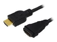 Logilink | Kabel HDMI typ A męski - HDMI typ A żeński | Czarny | HDMI typ A żeński | HDMI typ A męski | HDMI do HDMI | 2 m