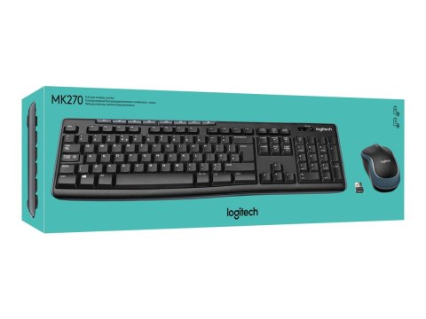 Logitech MK270 | Keyboard and Mouse Set | Wireless | US | Black