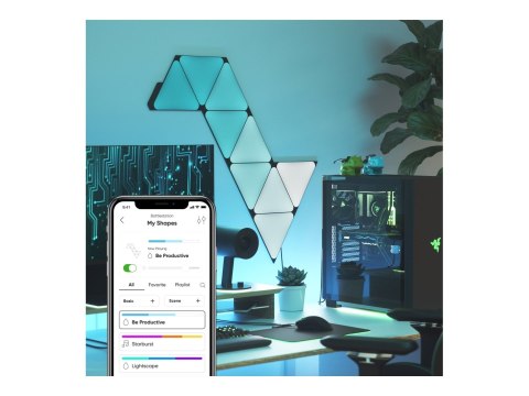 Nanoleaf|Shapes Black Triangles Starter Kit (9 panels)|42 W|WiFi