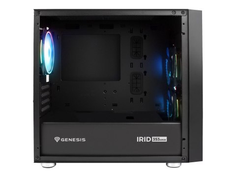 Obudowa GENESIS IRID 353 ARGB, Micro Tower, 2xUSB 2.0, 2x Jack, 1xUSB 3.0, Czarny | Genesis | IRID 353 ARGB | Czarny | ATX | Zas