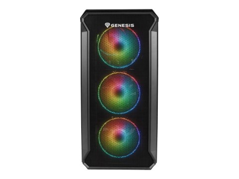 Obudowa GENESIS IRID 503 ARGB, Micro Tower, 2xUSB 2.0, 2x Jack, 1xUSB 3.0, Czarny | Genesis | IRID 503 ARGB | Czarny | ATX | Zas
