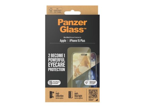 PanzerGlass | Ochraniacz ekranu | Apple | iPhone 15 Plus | Szkło | Przezroczysty | Ultra-Wide Fit; Łatwa instalacja; Odporny na