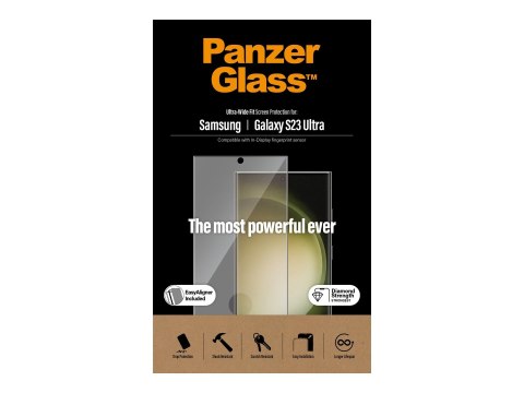 PanzerGlass Screen Protector Samsung Galaxy S23 Ultra, Ultra-Wide Fit W. Easyaligner | PanzerGlass