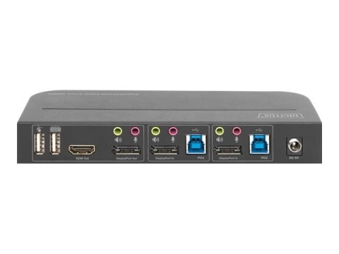 Digitus KVM Switch, 2-Port, 4K60Hz, 2 x DP in, 1 x DP/HDMI out | DS-12850