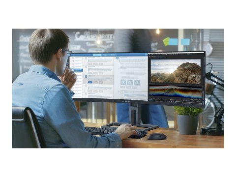 PHILIPS Curved Business Monitor 45B1U6900C/00 44.5" 5120x1440/32:9/450  cd/m²/4ms/ HDMI DisplayPort USB Audio Out