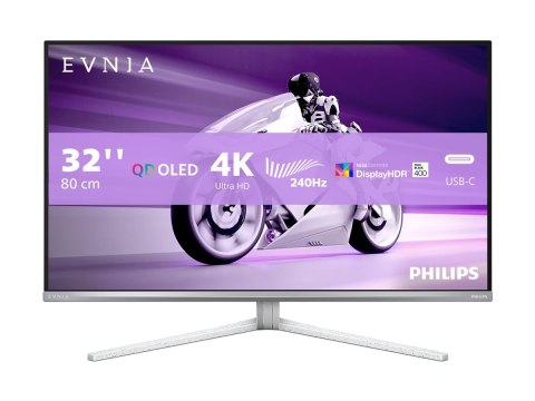 Philips 32M2N8900/00 | 32 " | OLED | 16:9 | 240 Hz | 0.03 ms | 3840 x 2160 pixels | 250 cd/m² | HDMI ports quantity 2 | White