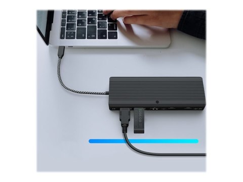 Raidsonic | Stacja dokująca Icy Box 9-w-1 USB Type-C i Type-A z podwójnym wyjściem wideo | IB-DK4080AC | Stacja dokująca | Porty