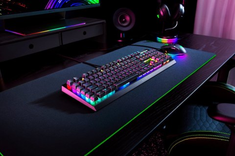 Razer | Mechaniczna klawiatura do gier | BlackWidow V4 X | Mechaniczna klawiatura do gier | Przewodowa | USA | Czarna | Żółte pr
