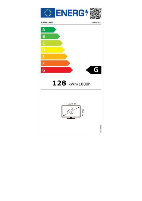 Samsung | VM46B-U | 46 " | Landscape/Portrait | 24/7 | N/A | 500 cd/m² | 8 ms | 178 ° | 178 °
