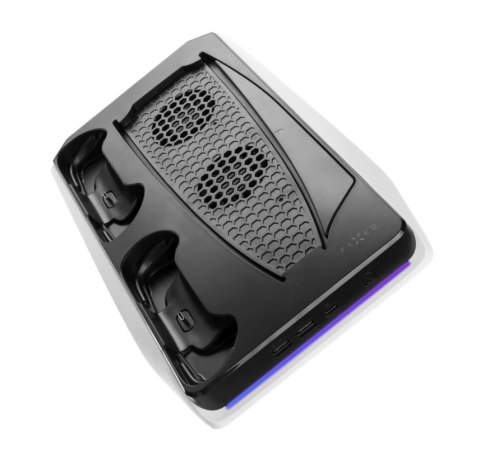 Fixed Multifunctional Station for PlayStation 5 with Cooling and Charging for two DualSense Controllers | FIXPS5-MCS-BW