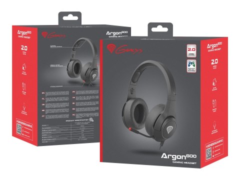 Słuchawki do gier Genesis Argon 600 z przewodem nauszne.