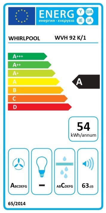 Whirlpool Black | Electronic | A | 4 | WVH 92 K/1 | Induction hob with built-in hood