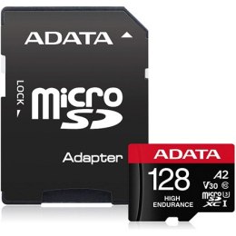 ADATA | AUSDX128GUI3V30SHA2-RA1 Karta pamięci | 128 GB | MicroSDXC | Pamięć flash klasy 10 | Adapter