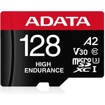 ADATA | AUSDX128GUI3V30SHA2-RA1 Karta pamięci | 128 GB | MicroSDXC | Pamięć flash klasy 10 | Adapter
