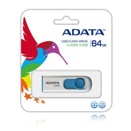 ADATA | C008 | 64 GB | USB 2.0 | Biały/Niebieski