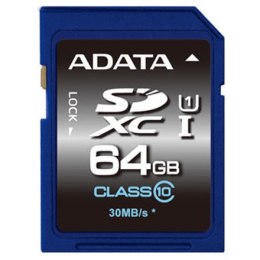 ADATA Premier | Karta pamięci flash | 64 GB | Karta pamięci SDXC UHS-I | Klasa prędkości UHS Class 1 / Class10