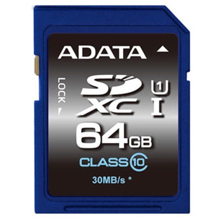 ADATA Premier | Karta pamięci flash | 64 GB | Karta pamięci SDXC UHS-I | Klasa prędkości UHS Class 1 / Class10