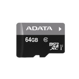 ADATA Premier | Karta pamięci flash | 64 GB | Karta pamięci microSDXC UHS-I | Klasa prędkości UHS Class 1 / Class10