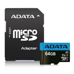 ADATA Premier | Karta pamięci flash | 64 GB | Karta pamięci microSDXC UHS-I | Klasa prędkości UHS Class 1 / Class10