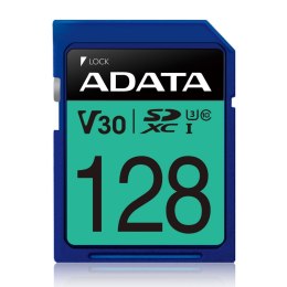 ADATA Premier Pro | Karta pamięci flash | 128 GB | Karta pamięci SDXC UHS-I | Klasa prędkości wideo V30 / UHS-I U3 / Class10