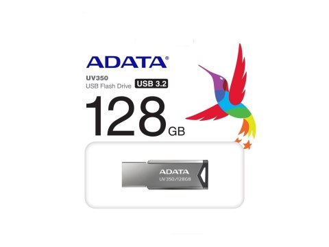 ADATA | USB Flash Drive | UV350 | 128 GB | USB 3.2 | Srebrny