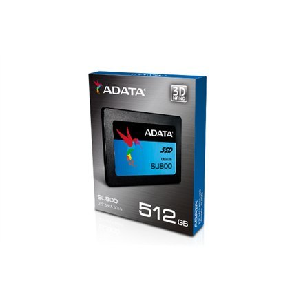 ADATA | Ultimate SU800 | 512 GB | Format SSD 2,5" | Interfejs SSD SATA | Prędkość odczytu 560 MB/s | Prędkość zapisu 520 MB/s