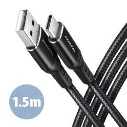 AXAGON Data and charging cable, 1.5 m | BUCM-AM15AB | USB Type-C to USB Type-A