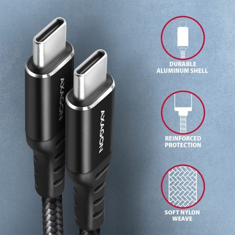 AXAGON Data and charging cable, 3 m | BUCM-CM30AB | USB Type C to USB Type C