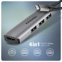 AXAGON HMC-H3A hub USB 5Gbps, 3x USB-A, HDMI 4k/30Hz, kabel USB-C 15cm | AXAGON