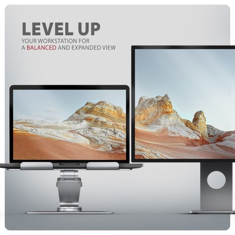 AXAGON STND-LR Obrotowa podstawka aluminiowa do laptopów 10" - 17", regulowana wysokość i kąt nachylenia | AXAGON