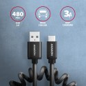 AXAGON Twister Cable, 1.1 m | BUCM-AM20TB | USB Type A to USB Type C