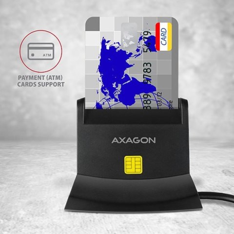 AXAGON Universal desktop USB contact Smart/ID and SD/microSD/SIM card reader | CRE-SM2
