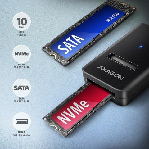 AXAGON USB-A 10Gbps - M.2 NVMe and SATA SSD Adapter | ADM2-AM